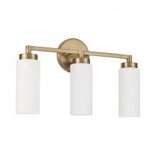 Capital Canada 151731AD - 3-Light Cylindrical Vanity in Aged Brass with Faux Alabaster Glass