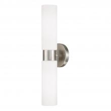 Capital Canada 652621BN - 2-Light Dual Linear Sconce Bath Bar in Brushed Nickel with Soft White Glass