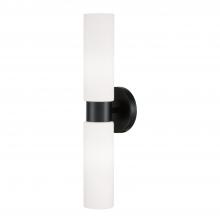 Capital Canada 652621MB - 2-Light Dual Linear Sconce Bath Bar in Matte Black with Soft White Glass