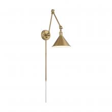 Nuvo 60/7361 - Delancey Swing Arm Lamp; Burnished Brass with Switch
