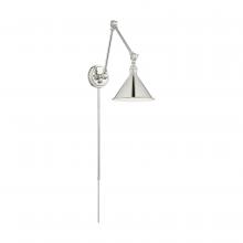 Nuvo 60/7362 - Delancey Swing Arm Lamp; Polished Nickel with Switch
