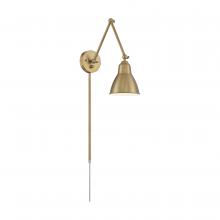 Nuvo 60/7364 - Fulton Swing Arm Lamp; Burnished Brass with Switch