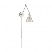 Nuvo 60/7365 - Fulton Swing Arm Lamp; Polished Nickel with Switch