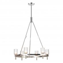 Alora Lighting CH338632PNCC - Lucian 32-in Clear Crystal/Polished Nickel 6 Lights Chandeliers