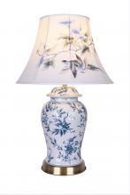 Bethel International Canada FUM01T9B - Blue and White Table Lamp