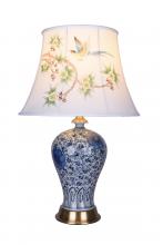 Bethel International Canada FUM03T8B - Blue and White Table Lamp