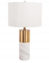 Bethel International Canada MTL02PQ-GD - Gold and White Table Lamp